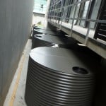 4 x 6000 Litre Round Commercial Steel Water Storage Tanks at Amne Apartments, Essendon