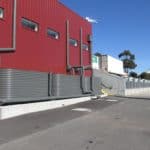 7,000 Litre Colorbond Slimline Steel Water Tanks at The Royal Melbourne Showgrounds Exhibition Hall